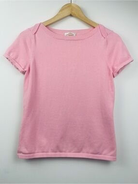Buy 3, get 30% off! Talbots Pink Short Sleeve Knit top Boatneck Sweater - Size S